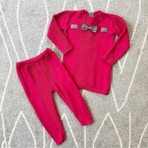 Petimini Hot Pink Knit Tunic Sweater Set 18 months - Picture 1 of 6